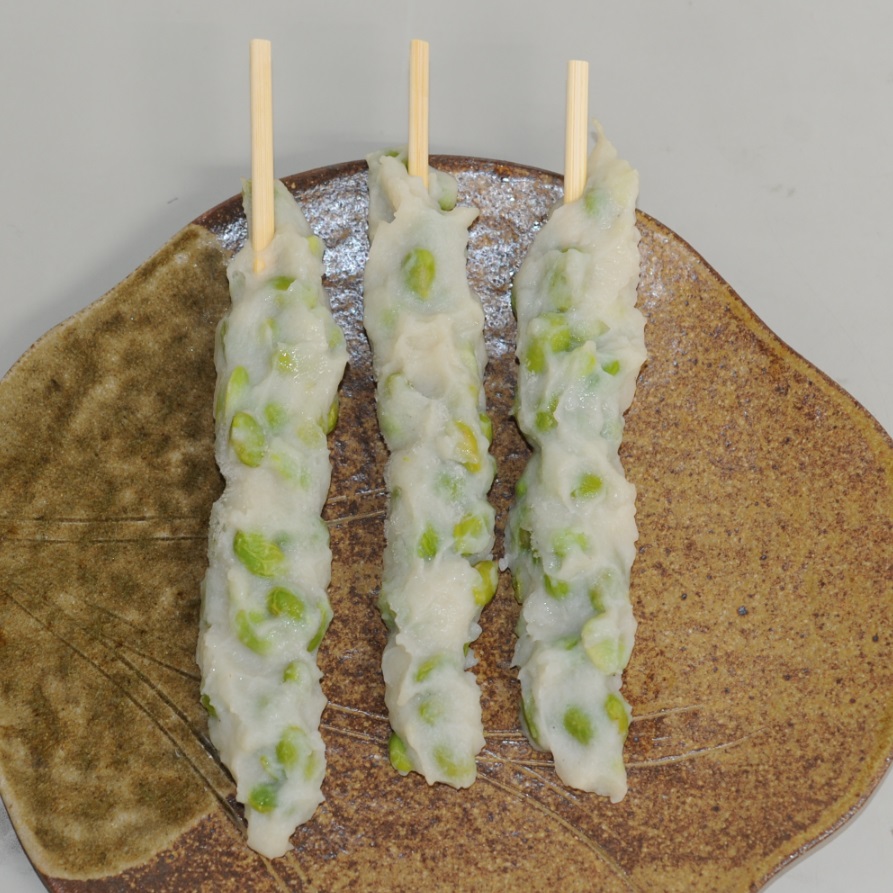 〈石臼＆手作り〉枝豆の天ぷら長串(78g x 10本 ｘ 6袋）