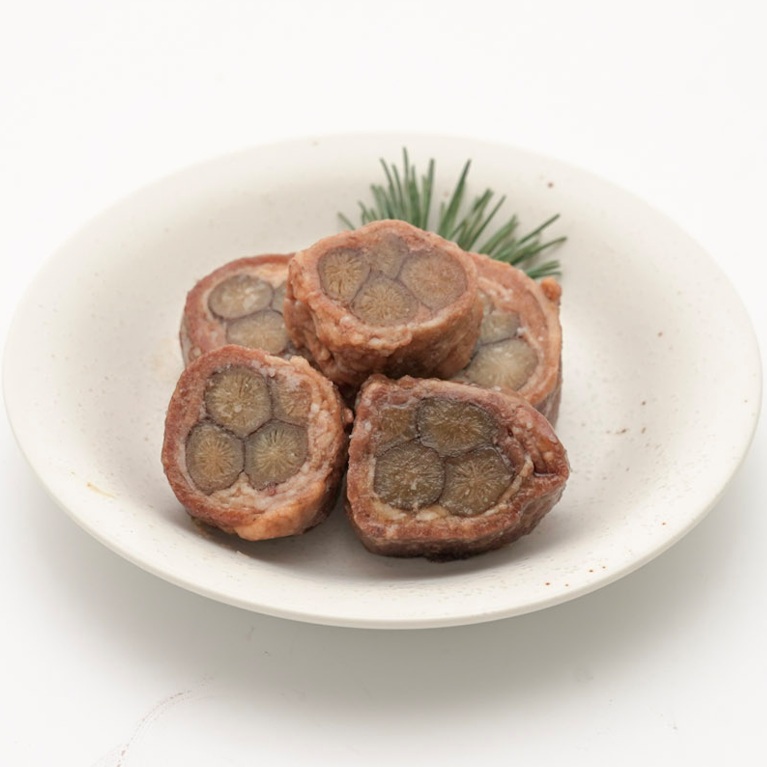 牛肉八幡巻スライス済 50切 700ｇ Ｘ1袋 前菜 弁当 おせち オードブル