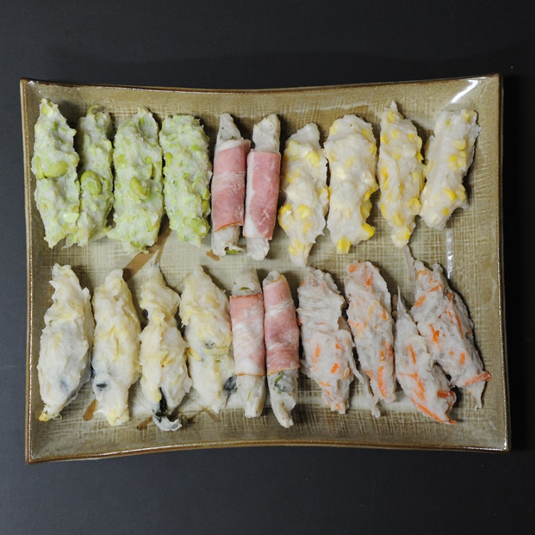 天ぷら５種盛2～5月（牛蒡・枝豆・ベーコン・コーン・筍ワカメ）ｘ1箱（4パック）