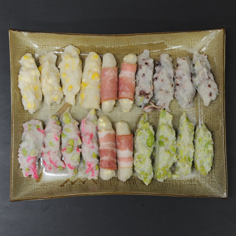 天ぷら５種盛6～9月（紅生姜・枝豆・ベーコン・コーン・蛸葱）ｘ1箱（4パック）